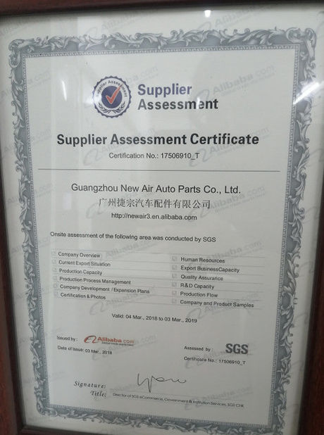 Porcellana Guangzhou New Air Auto Parts Co., Ltd. Certificazioni